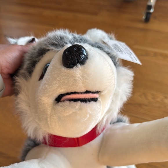 Husky Plush Dog Toy - Gray and White - Picture 5 of 7